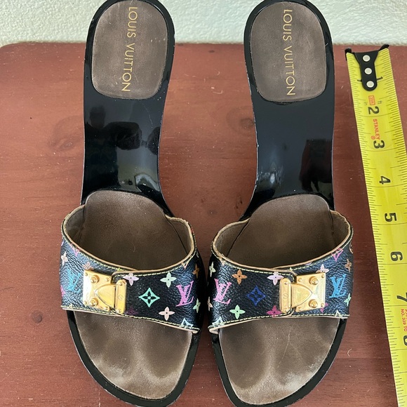 Vintage Louis Vuitton Leather Sandals multi colored black size 38 - Picture 10 of 10